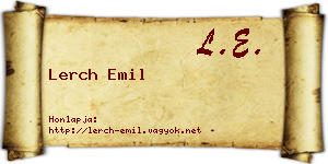 Lerch Emil névjegykártya